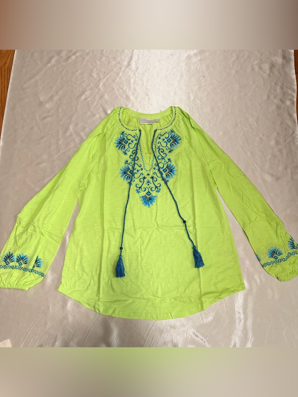 Bellisima by Kim Gravel Mykonos Mamma Mia Embroidered Top Small A688360 NWOT